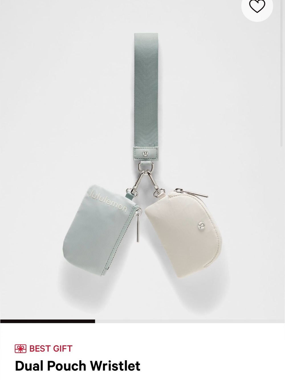 lululemon athletica Dual Pouch Wristlet in Pale Green and Cream